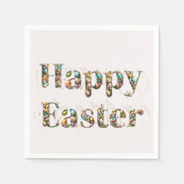 Happy Oaster Decorative Text Serviette