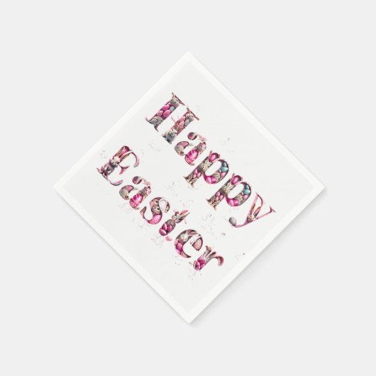 Happy Oaster Decorative Text Serviette (Ecke)
