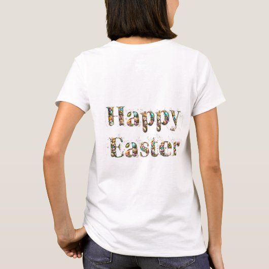 Happy Oaster Decorative Text T-Shirt (Rückseite)