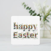 Happy Oaster Decorative Wildblume Karte (Stehend Vorderseite)