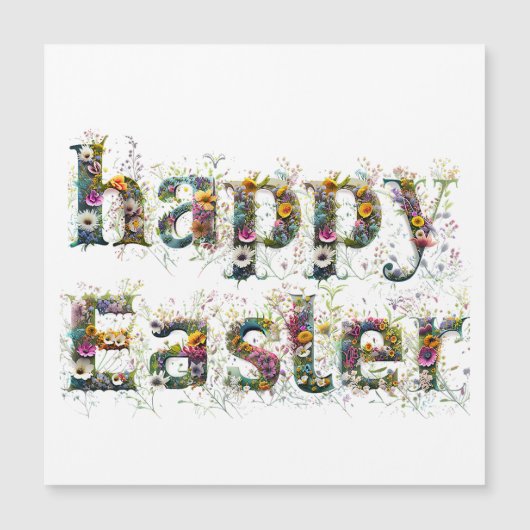 Happy Oaster Decorative Wildblume Magnetkarte (Vorderseite)