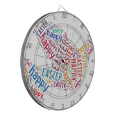 Happy Oaster Dove Grußtext Dartscheibe (Vorderseite Links)