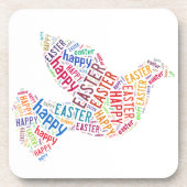 Happy Oaster Dove Grußtext Getränkeuntersetzer (Vorderseite)