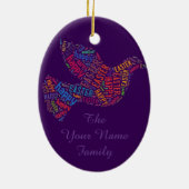 Happy Oaster Dove Grußtext Keramik Ornament (Hinten)
