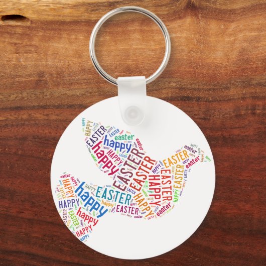 Happy Oaster Dove Grußtext Schlüsselanhänger (Vorderseite)