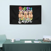 Happy Oaster Drei Golden Retriever Sonnenhase Banner (Messeveranstaltung)