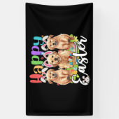 Happy Oaster Drei Golden Retriever Sonnenhase Banner (Vertikal)