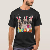 Happy Oaster Drei Mops Hundshund T-Shirt (Vorderseite)