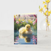 Happy Oaster Duckling Karte (Gelbe Blume)