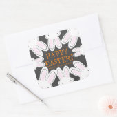 Happy Oaster Dunkelloch niedliche Textbündel Quadratischer Aufkleber (Umschlag)