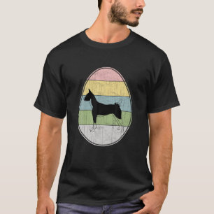 Happy Oaster Egg Basenji Dog Grafischer Ostertag B T-Shirt