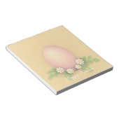 Happy Oaster Egg & Blume Gelb rosa Pastellgelb Notizblock (angewinkelt)