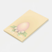 Happy Oaster Egg & Blume Gelb rosa Pastellgelb Post-it Klebezettel (angewinkelt)