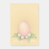 Happy Oaster Egg & Blume Gelb rosa Pastellgelb Post-it Klebezettel (Vorderseite)