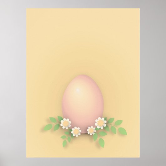 Happy Oaster Egg & Blume Poster (Vorne)
