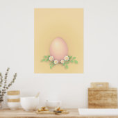 Happy Oaster Egg & Blume Poster (Küche)