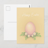 Happy Oaster Egg & Blume Postkarte (Vorne/Hinten)