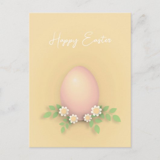 Happy Oaster Egg & Blume Postkarte (Vorderseite)