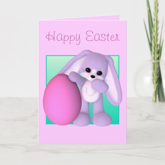 Happy Oaster Egg Bunny Card Feiertagskarte (Vorderseite)