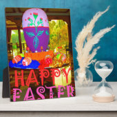 Happy Oaster Egg Center für Frühjahr Fotoplatte (Seite)