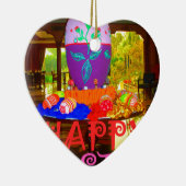 Happy Oaster Egg Center für Frühjahr Keramik Ornament (Rechts)