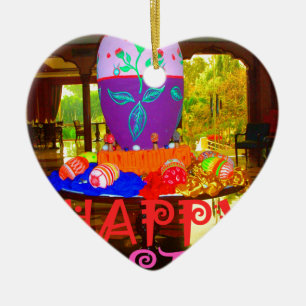 Happy Oaster Egg Center für Frühjahr Keramik Ornament