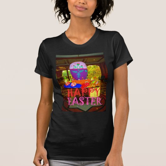 Happy Oaster Egg Center für Frühjahr T-Shirt (Vorderseite)