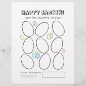 Happy Oaster Egg Farbing Page mit Niedlichem Eierm (Vorderseite)