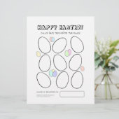 Happy Oaster Egg Farbing Page mit Niedlichem Eierm (Stehend Vorderseite)