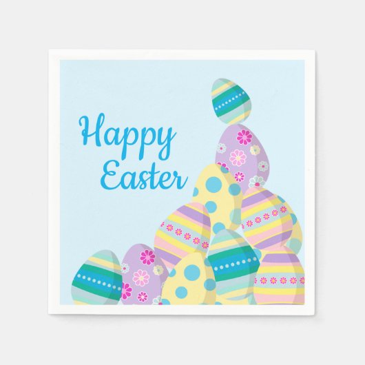 Happy Oaster Egg Hunt Moderne Illustration Serviette (Vorderseite)