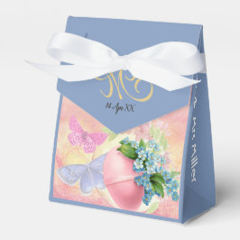 Happy Oaster Egg Monogram Watercolor Blue Custom Geschenkschachtel