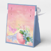 Happy Oaster Egg Monogram Watercolor Blue Custom Geschenkschachtel (Rückseite)