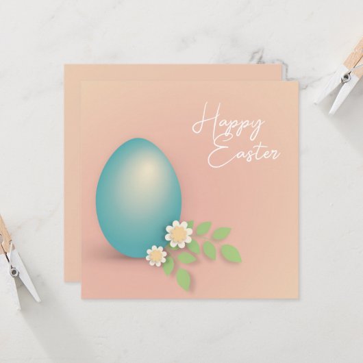 Happy Oaster egg pastellfarben Frühling Blumendesi (Vorderseite/Rückseite Beispiel)