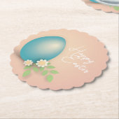 Happy Oaster Egg pink Blütenfederdesign Untersetzer (angewinkelt)
