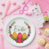 Happy Oaster Eggs Blume-23798 Pappteller (Party)