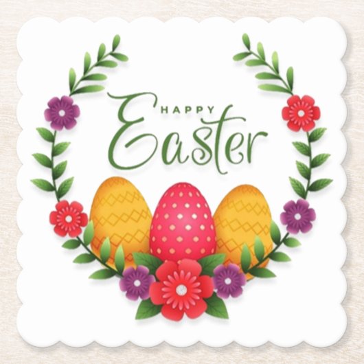 Happy Oaster Eggs Blume-23798 Untersetzer (Vorderseite)