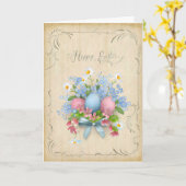 Happy Oaster Eggs Blume mit Pergament Gruß Karte (Gelbe Blume)