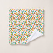 Happy Oaster Eggs Bunny Chicks Patten Badhandtuch Set (Waschlappen)