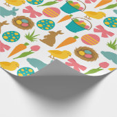 Happy Oaster Eggs Bunny Chicks Patten Geschenkpapier (Ecke)