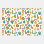 Happy Oaster Eggs Bunny Chicks Patten Geschenkpapier Set (Vorderseite)