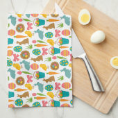 Happy Oaster Eggs Bunny Chicks Patten Geschirrtuch (Viertel Falte)