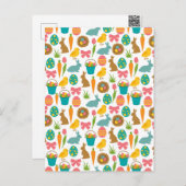 Happy Oaster Eggs Bunny Chicks Patten Postkarte (Vorne/Hinten)