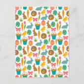 Happy Oaster Eggs Bunny Chicks Patten Postkarte (Vorderseite)