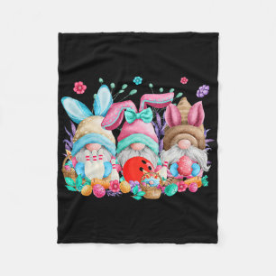 Happy Oaster Eggs Bunny Gnomes Bowling Lover Easte Fleecedecke