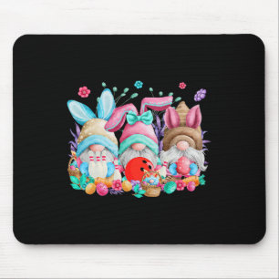 Happy Oaster Eggs Bunny Gnomes Bowling Lover Easte Mousepad