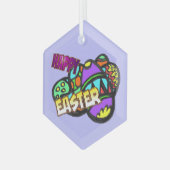 Happy Oaster Eggs Cust.BG Glas Ornament (Vorderseite Links)