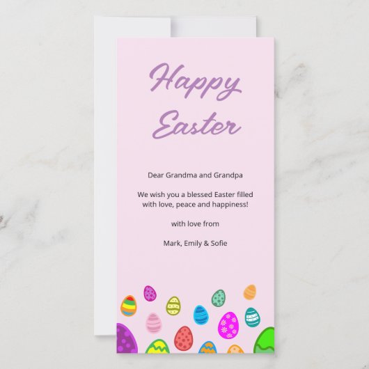 Happy Oaster Eggs Feiertagskarte (Vorderseite)