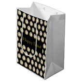 Happy Oaster Eggs Gemustert Stilvoll Mittlere Geschenktüte (Vorderseite Schrägansicht)