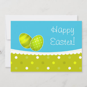 Happy Oaster Eggs Green Blue Design Feiertagskarte