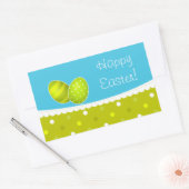Happy Oaster Eggs Green Blue Design Rechteckiger Aufkleber (Umschlag)